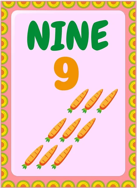 Matemáticas Preescolares Niños Pequeños Con Diseño Zanahoria — Vector de stock