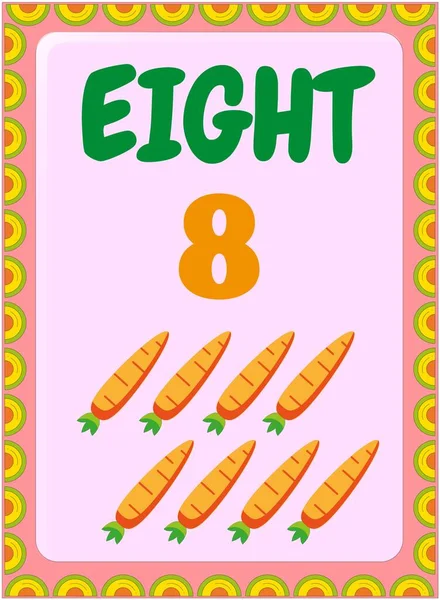 Matemáticas Preescolares Niños Pequeños Con Diseño Zanahoria — Archivo Imágenes Vectoriales