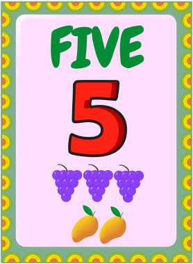 Üzüm ve mango tasarımı ile okul öncesi bebek matematiği