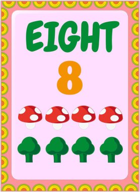 Mantar ve brokoli tasarımı ile okul öncesi ve bebek matematiği