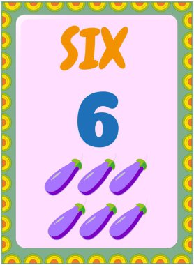 Patlıcan meyve tasarımı ile okul öncesi ve yeni yürümeye başlayan matematik