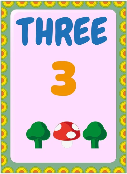 Preschool Toddler Math Mushroom Broccoli Design — Stock Vector