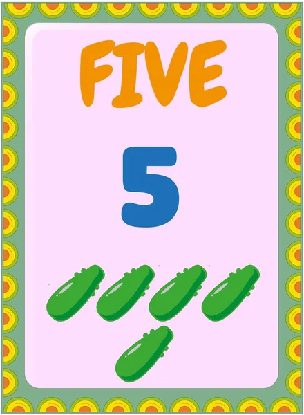 Preschool Toddler Math Cucumber Design — Stock Vector