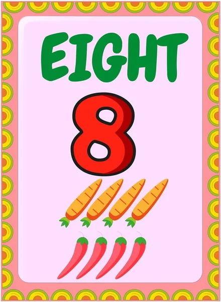 Mathe Für Vorschulkinder Mit Mexikanischem Chili Karotten Design — Stockvektor