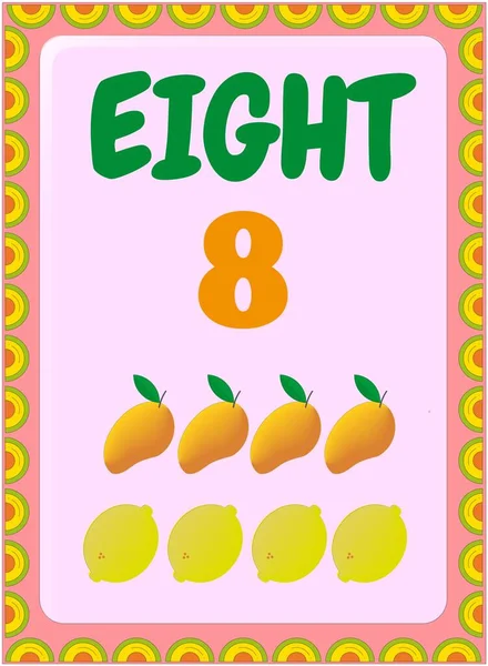 Matemáticas Preescolares Infantiles Con Diseño Mango Limón — Archivo Imágenes Vectoriales
