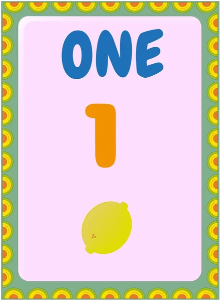 Förskola Och Småbarn Matematik Med Mango Och Citron Design — Stock vektor