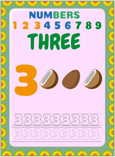 Matemáticas Preescolares Niños Pequeños Con Diseño Coco Papa — Vector de stock