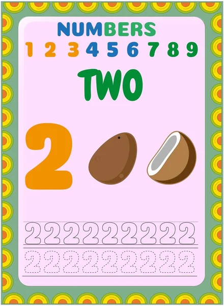 Preschool Toddler Math Coconut Potato Design — Stock Vector