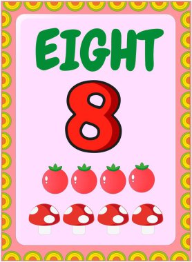 Domates ve mantar tasarımı ile okul öncesi bebek matematiği