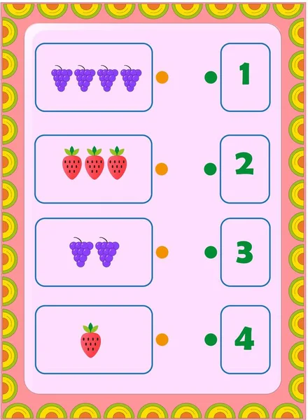 Przedszkolak Matematyka Winogron Projektu Truskawki Ilustracja Stockowa