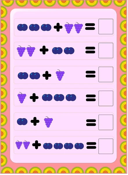 Przedszkolak Matematyki Jagodami Winogron Projektu Wektory Stockowe bez tantiem