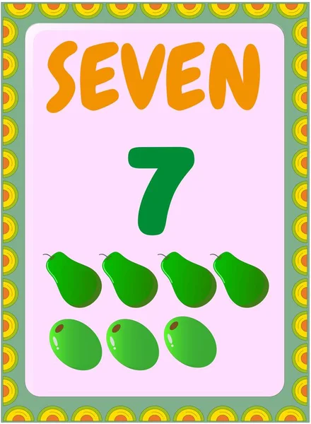 Preschool Toddler Math Olive Pear Design — Stock Vector