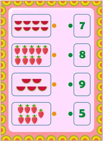 Przedszkole Maluch Matematyka Arbuzem Projekt Truskawki Ilustracje Stockowe bez tantiem