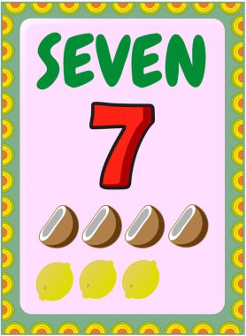 Hindistan cevizi ve limon tasarımı ile okul öncesi bebek matematiği