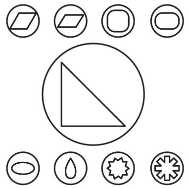 Temel şekil ana hat vektör illüstrasyonunu ayarla