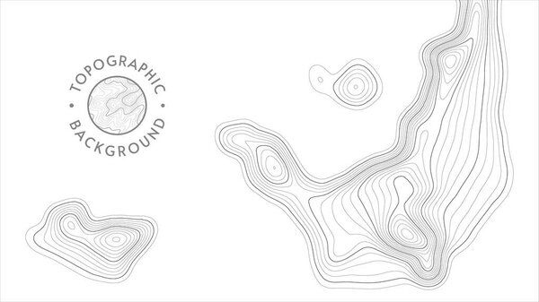 Vector topographic pattern texture. Grey contours geographic mountain topography vector illustration. Map on land terrain trails. Elevation graphic contour height lines. Topographic map EPS 10.