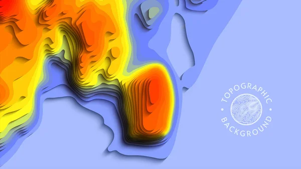 温度控制梯度背景.3D矢量切割。地形图色波流体形状.全球暖化折纸设计与创意雕刻几何形状。水上或海上救助. — 图库矢量图片