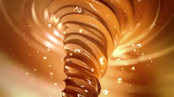 Flüssige Schokolade Wirbel — Stockvideo