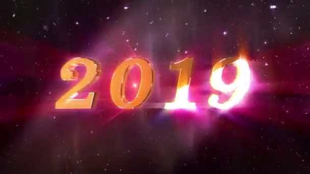 Neujahr 2019 Eröffnungsanimation — Stockvideo