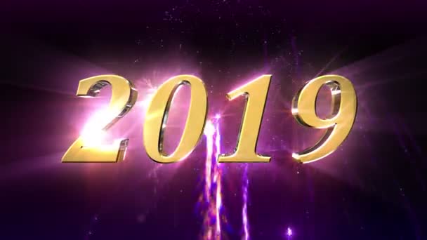 Animation Zum Neuen Jahr 2019 — Stockvideo