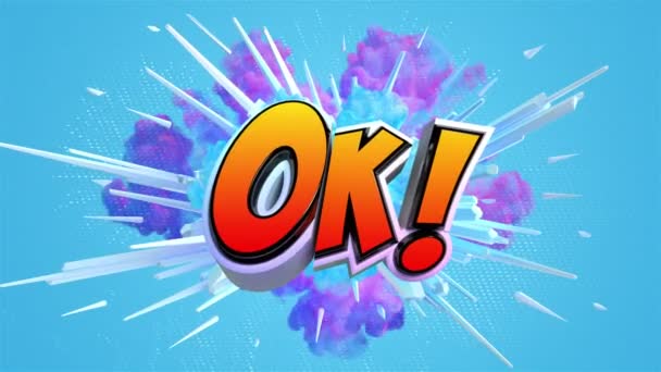 Fantastisk Explosion Animation Med Text — Stockvideo