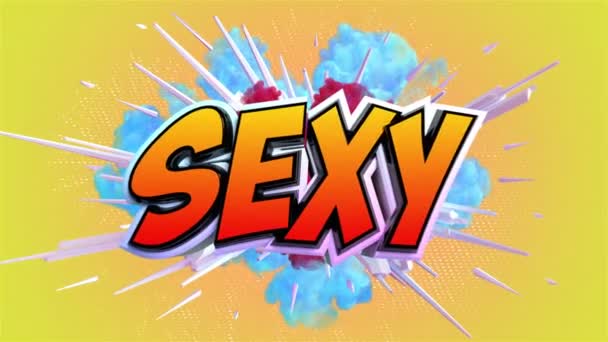 Fantastisk Explosion Animation Med Sexig Text — Stockvideo