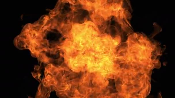 Feuerexplosion Zur Kamera Mit Alpha Kanal — Stockvideo