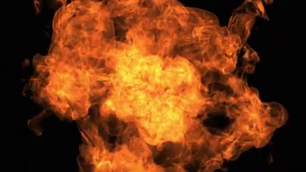 Explosión Fuego Cámara Con Alpha Channel — Vídeo de stock