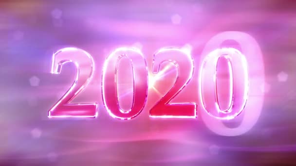Neues Jahr 2020 Lückenhafter Hintergrund — Stockvideo