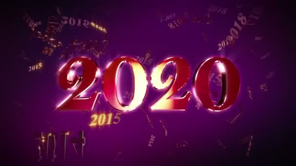Año Nuevo 2020 Animación Fondo Loopable — Vídeo de stock