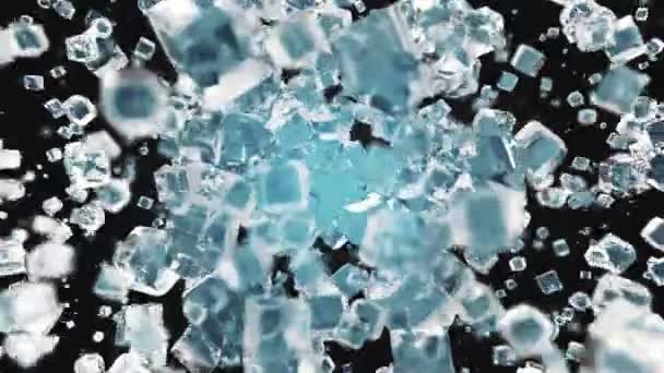 Explosión Cubos Hielo — Vídeo de stock