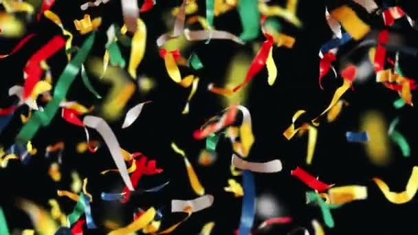 Fondo Colorido Looped Confetti Cámara Lenta — Vídeos de Stock