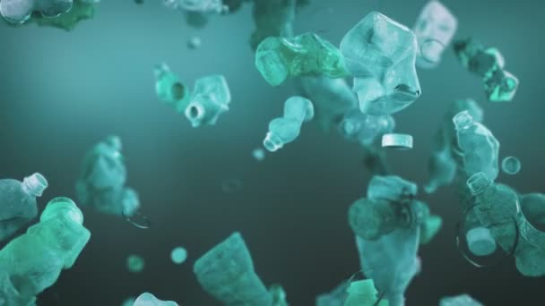 Waste Plastic Bottle Falling Loopable Background — Stock Video