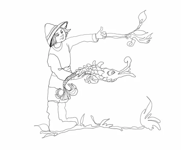 Mitoloji Toprakları, sebzeler, meyveler, periler ve Baküs resimleriyle bolluk .