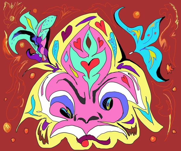 Antik Asyalı iblis, mitoloji teması, Tanrı 'nın yüzü, Asyalı, tanrıça, yüz tanıma