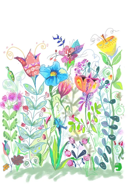 Güzel çiçekler dekoratif el çizimi