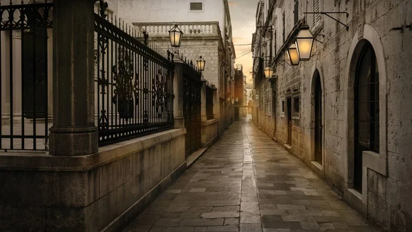 Medieval Old Town Street Dubrovnik Croatia — Stock Photo, Image