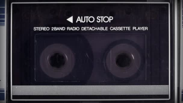 Rebobinado Cassette Audio Vintage — Vídeos de Stock