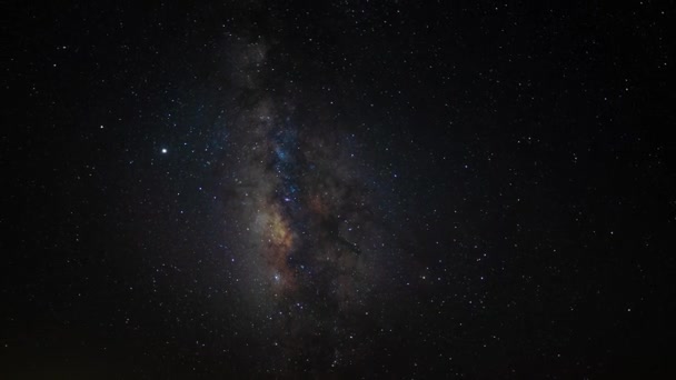Tijdsverloop Van Melkweg Die Door Een Hemel Beweegt Een Maanloze — Stockvideo