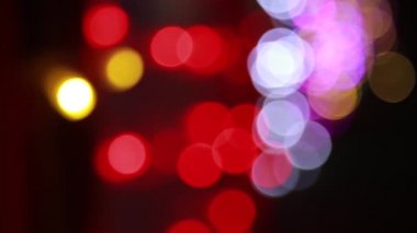 Bulanık Arkaplan Bokeh Noel ve Yeni Yıl ışıklarına bak .