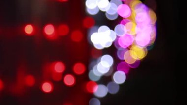 Bulanık Arkaplan Bokeh Noel ve Yeni Yıl ışıklarına bak .