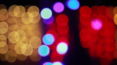 Bulanık Arkaplan Bokeh Noel ve Yeni Yıl ışıklarına bak .