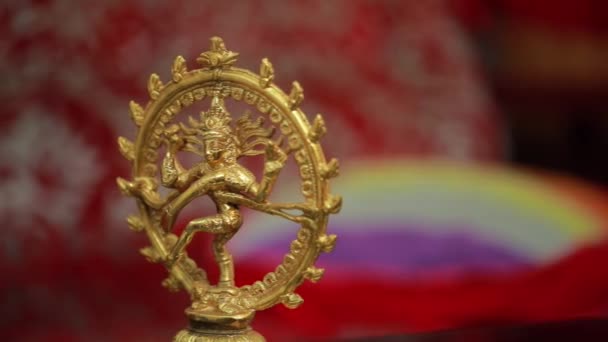 Traditionell Indisk Staty Den Dansande Shiva Altaret Templet — Stockvideo