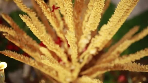 Hochzeitszeremonie Traditionelles Indisches Hindu Hochzeitsritual Mit Roten Blumen Und Attributen — Stockvideo