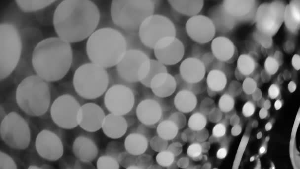 Black White Blurred Abstract Bokeh Black Background Backdrop Twinkled Bright — Stock Video