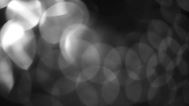 Black White Blurred Abstract Bokeh Black Background Backdrop Twinkled Bright — Stock Video