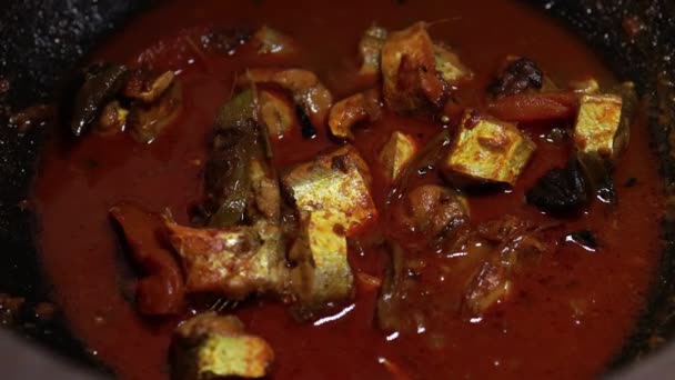 Meen Vattichathu Sau Pattichathu Peşte Sardină Gătit Curry Tradițional Pește — Videoclip de stoc