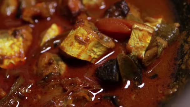 Meen Vattichathu Sau Pattichathu Peşte Sardină Gătit Curry Tradițional Pește — Videoclip de stoc