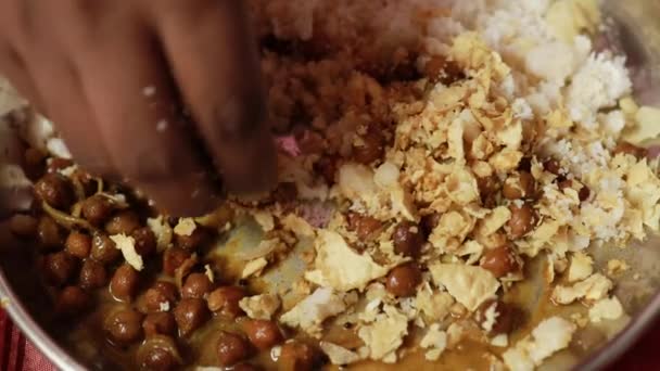 Arroz Puttu Curry Kadala Picante Pittu Comida Popular Kerala Desayuno — Vídeo de stock
