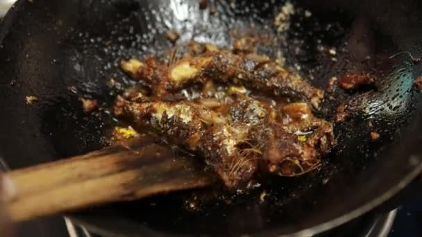 Savoureux Épicé Sardines Frites Poisson Nourriture Kerala Sud Inde — Video